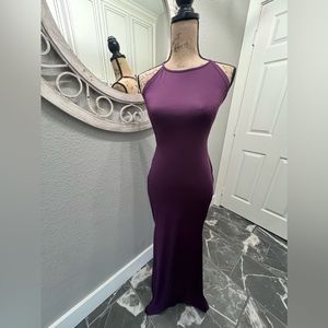 Purple plum Maxi Dress with Ruched Back Booty Detail